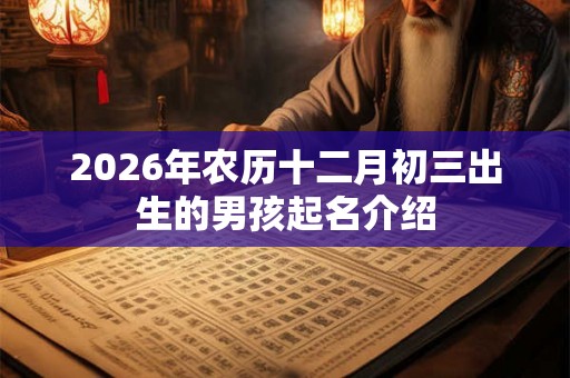 2026年农历十二月初三出生的男孩起名介绍 2026年农历十二月初三出生的男孩起名介绍