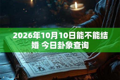 2026年10月10日能不能结婚 今日卦象查询