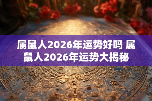 属鼠人2026年运势好吗 属鼠人2026年运势大揭秘