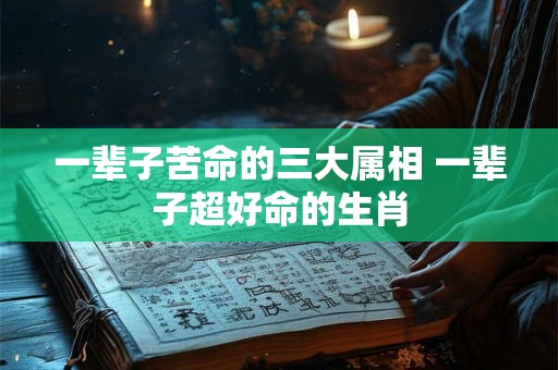 一辈子苦命的三大属相 一辈子超好命的生肖