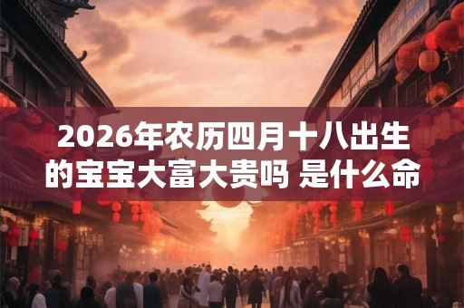 2026年农历四月十八出生的宝宝大富大贵吗 是什么命