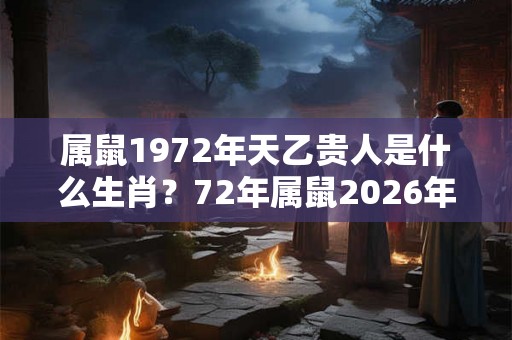 属鼠1972年天乙贵人是什么生肖？72年属鼠2026年的运程？