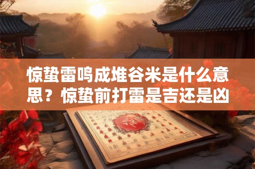 惊蛰雷鸣成堆谷米是什么意思？惊蛰前打雷是吉还是凶？