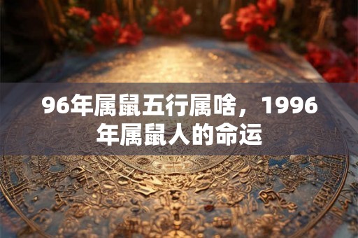 96年属鼠五行属啥，1996年属鼠人的命运