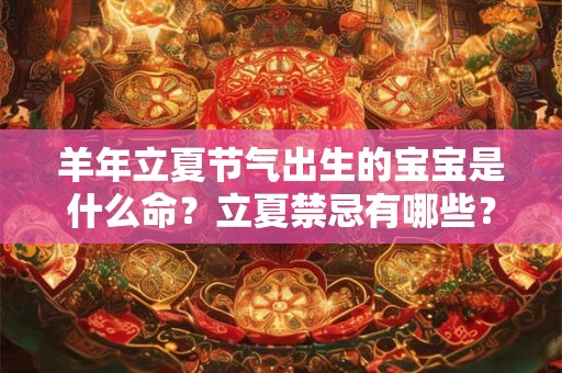 羊年立夏节气出生的宝宝是什么命？立夏禁忌有哪些？