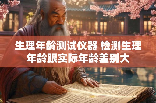 生理年龄测试仪器 检测生理年龄跟实际年龄差别大