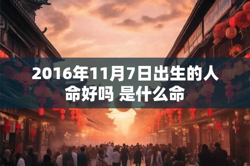 2016年11月7日出生的人命好吗 是什么命