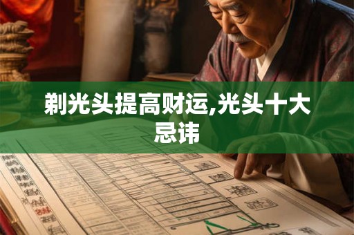 剃光头提高财运,光头十大忌讳