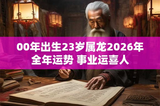 00年出生23岁属龙2026年全年运势 事业运喜人