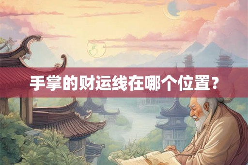 手掌的财运线在哪个位置? 手掌的财运线在哪个位置?