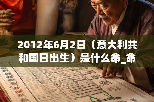 2012年6月2日（意大利共和国日出生）是什么命_命运如何