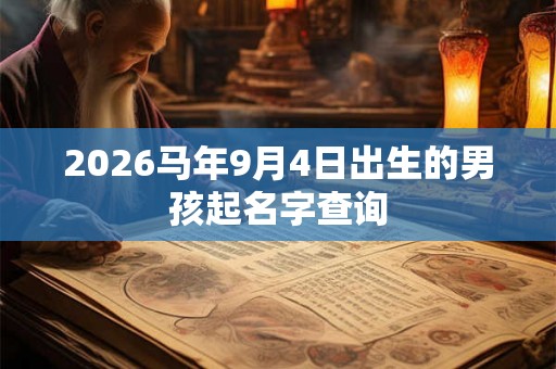2026马年9月4日出生的男孩起名字查询 2026马年9月4日出生的男孩起名字查询