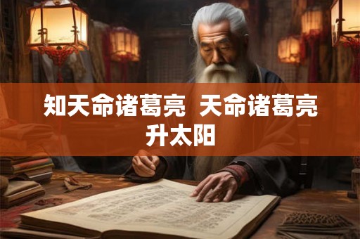 知天命诸葛亮  天命诸葛亮升太阳
