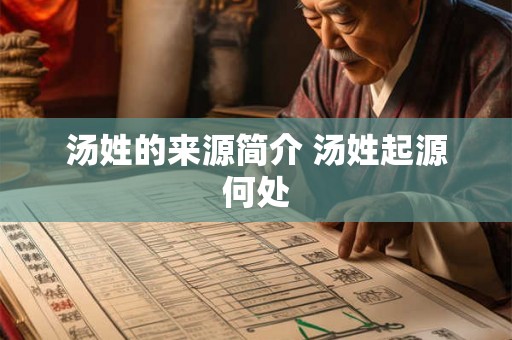 汤姓的来源简介 汤姓起源何处