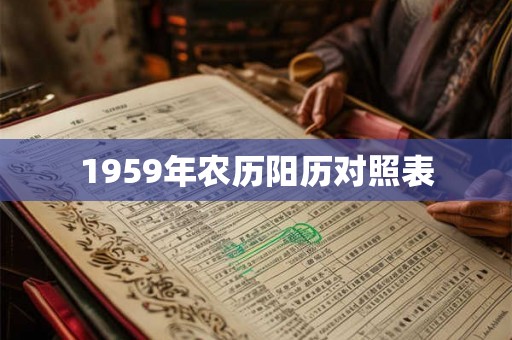 1959年农历阳历对照表