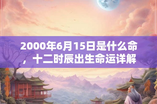 2000年6月15日是什么命，十二时辰出生命运详解