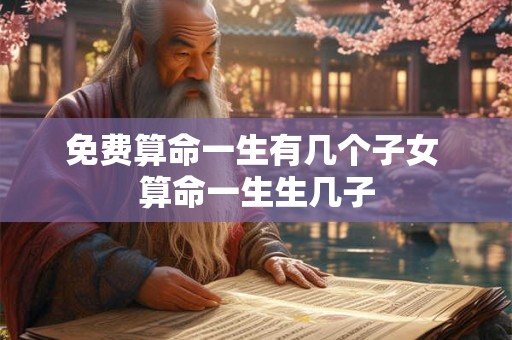 免费算命一生有几个子女 算命一生生几子