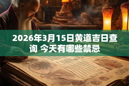 2026年3月15日黄道吉日查询 今天有哪些禁忌