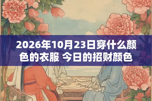 2026年10月23日穿什么颜色的衣服 今日的招财颜色