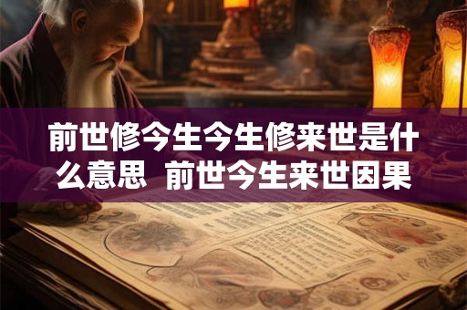前世修今生今生修来世是什么意思  前世今生来世因果关系