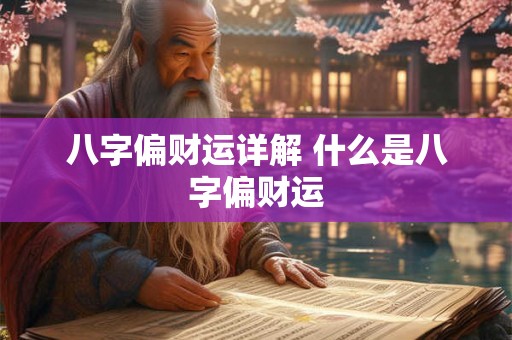 八字偏财运详解 什么是八字偏财运