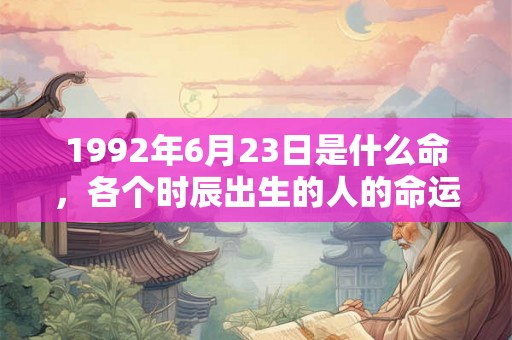 1992年6月23日是什么命，各个时辰出生的人的命运