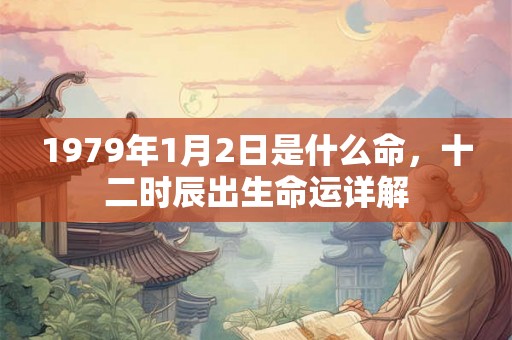1979年1月2日是什么命，十二时辰出生命运详解