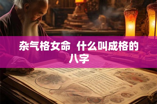 杂气格女命 什么叫成格的八字 杂气格女命 什么叫成格的八字