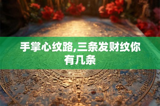 手掌心纹路,三条发财纹你有几条