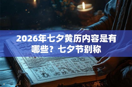 2026年七夕黄历内容是有哪些?七夕节别称 2026年七夕黄历内容是有哪些?七夕节别称