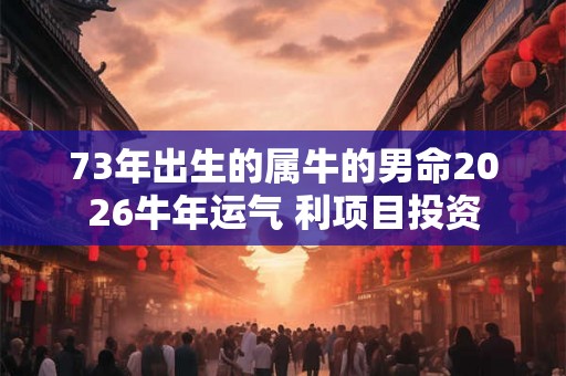 73年出生的属牛的男命2026牛年运气 利项目投资