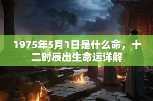 1975年5月1日是什么命，十二时辰出生命运详解