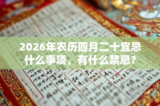 2026年农历四月二十宜忌什么事项,有什么禁忌? 2026年农历四月二十宜忌什么事项,有什么禁忌?