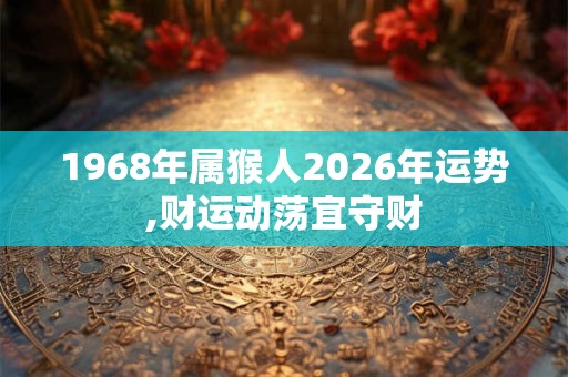 1968年属猴人2026年运势,财运动荡宜守财