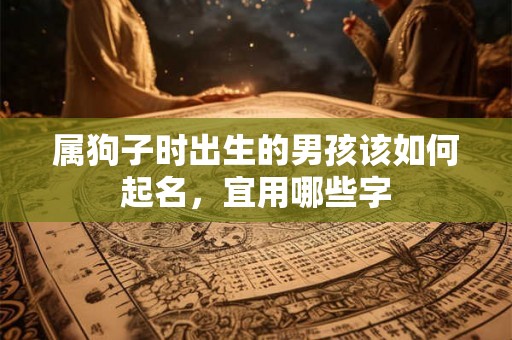 属狗子时出生的男孩该如何起名，宜用哪些字