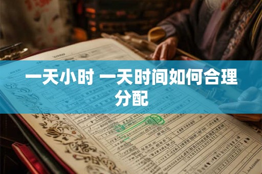 一天小时 一天时间如何合理分配