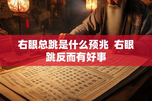 右眼总跳是什么预兆  右眼跳反而有好事