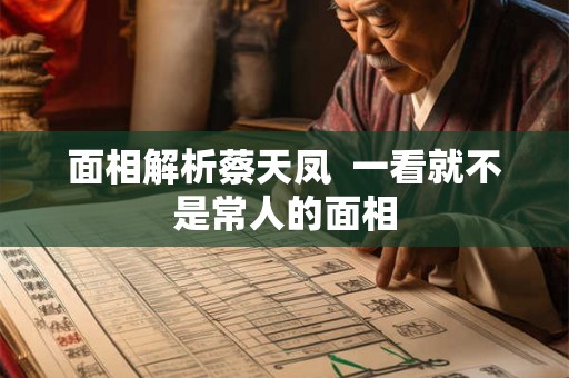 面相解析蔡天凤 一看就不是常人的面相 面相解析蔡天凤 一看就不是常人的面相