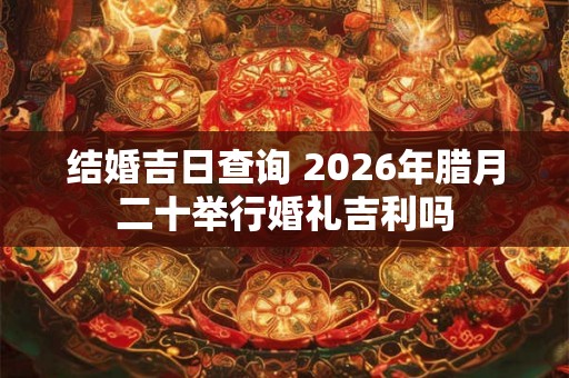 结婚吉日查询 2026年腊月二十举行婚礼吉利吗