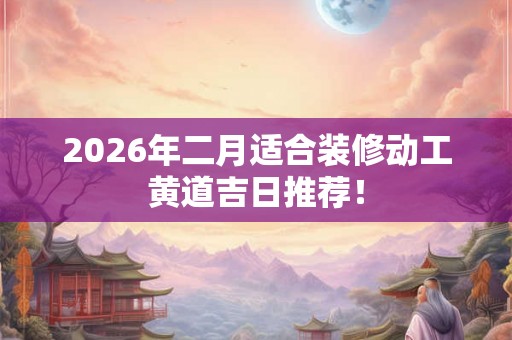 2026年二月适合装修动工黄道吉日推荐! 2026年二月适合装修动工黄道吉日推荐!
