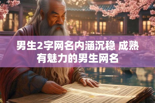 男生2字网名内涵沉稳 成熟有魅力的男生网名