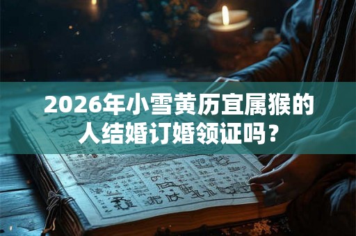 2026年小雪黄历宜属猴的人结婚订婚领证吗？