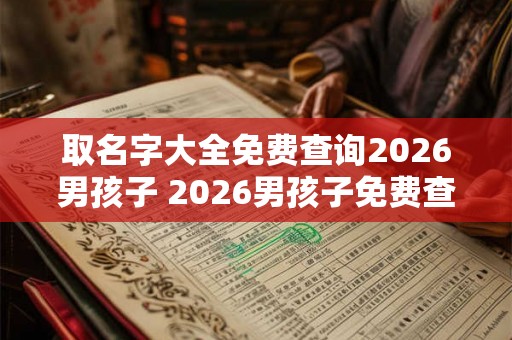 取名字大全免费查询2026男孩子 2026男孩子免费查询名字大全