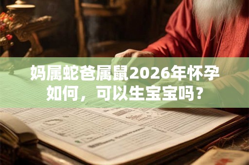 妈属蛇爸属鼠2026年怀孕如何,可以生宝宝吗? 妈属蛇爸属鼠2026年怀孕如何,可以生宝宝吗?