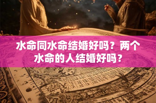 水命同水命结婚好吗？两个水命的人结婚好吗？