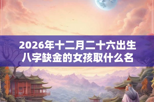 2026年十二月二十六出生八字缺金的女孩取什么名