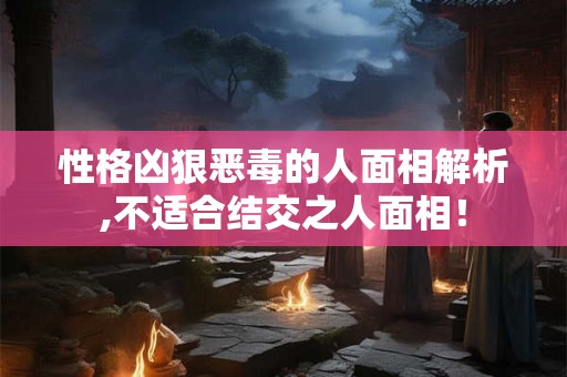 性格凶狠恶毒的人面相解析,不适合结交之人面相！