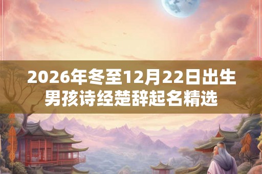 2026年冬至12月22日出生男孩诗经楚辞起名精选