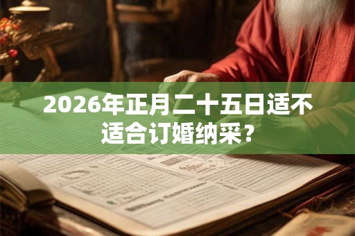 2026年正月二十五日适不适合订婚纳采？