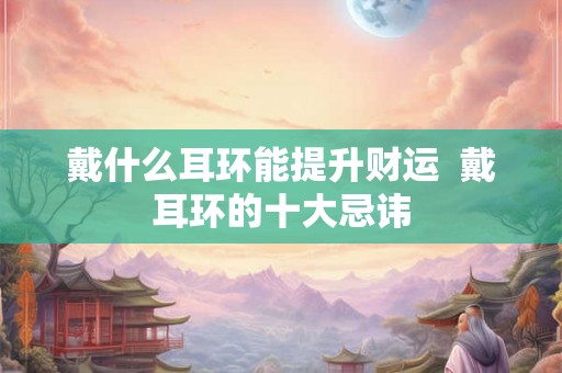 戴什么耳环能提升财运  戴耳环的十大忌讳